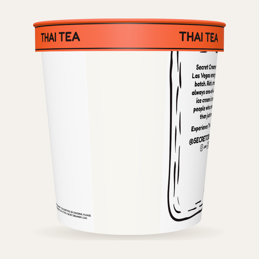 Secret Creamery Thai Tea — High Protein 16 oz pint — high protein ice cream (30g protein) — back