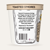 Secret Creamery Toasted S'mores 16 oz pint — super premium ice cream — story side