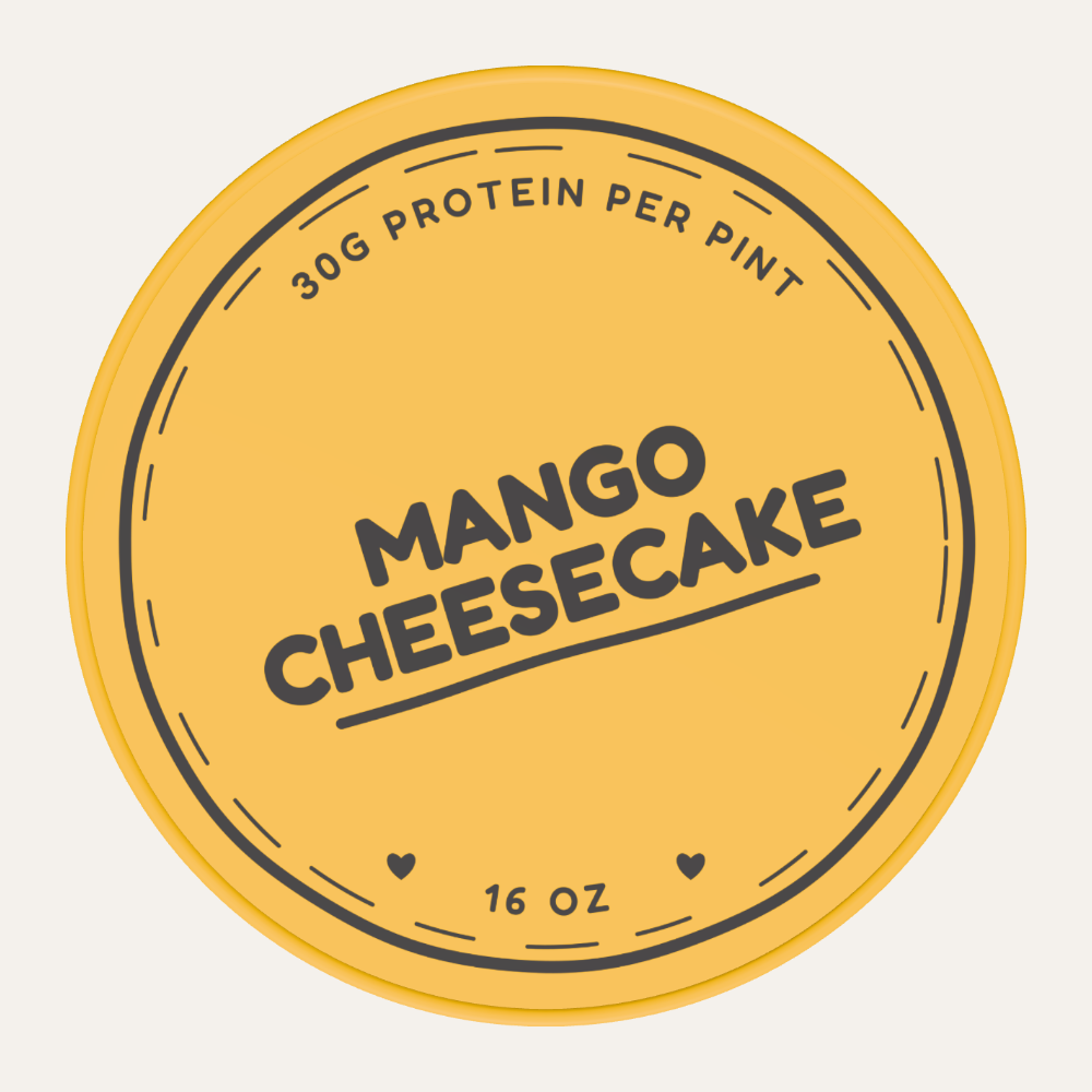 Secret Creamery Mango Cheesecake — High Protein 16 oz pint — high protein ice cream (30g protein) — top