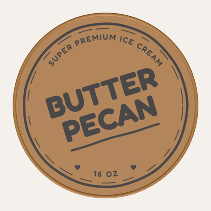 Secret Creamery Butter Pecan 16 oz pint — super premium ice cream — top