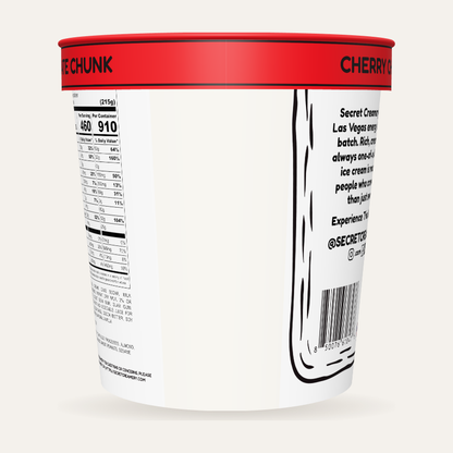 Secret Creamery Cherry Chocolate Chunk — High Protein 16 oz pint — high protein ice cream (30g protein) — back