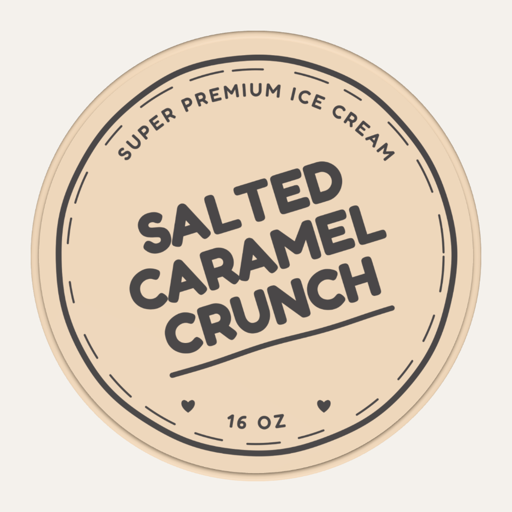Secret Creamery Salted Caramel Crunch 16 oz pint — super premium ice cream — top