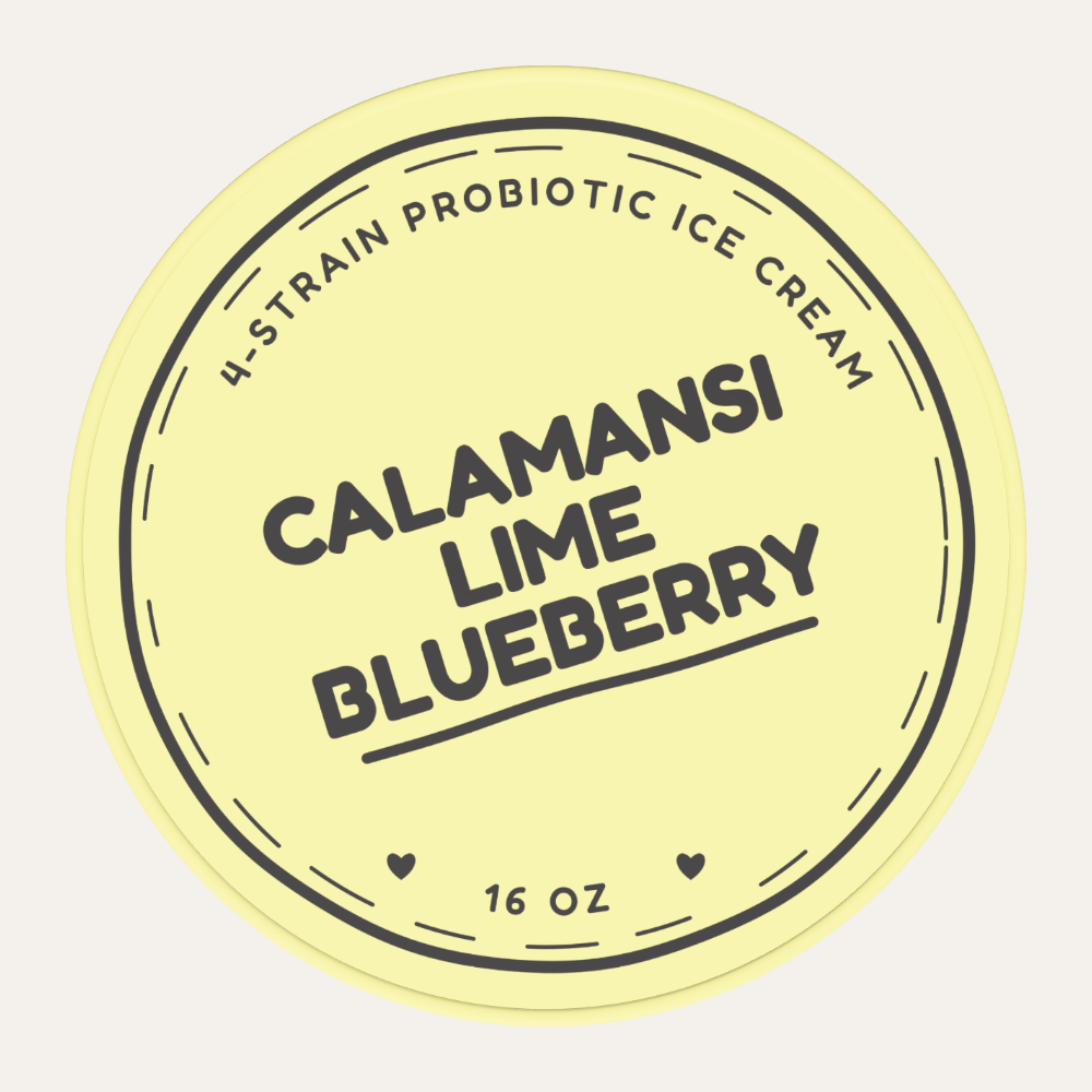 Secret Creamery Calamansi Lime Blueberry — Probiotic 16 oz pint — 4-strain probiotic ice cream — top
