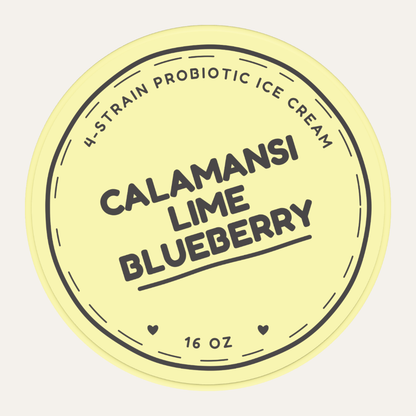 Secret Creamery Calamansi Lime Blueberry — Probiotic 16 oz pint — 4-strain probiotic ice cream — top