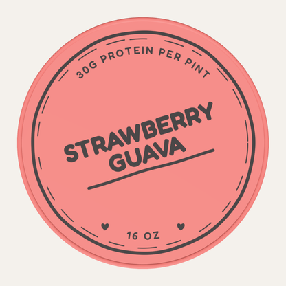 Secret Creamery Strawberry Guava — High Protein 16 oz pint — high protein ice cream (30g protein) — top