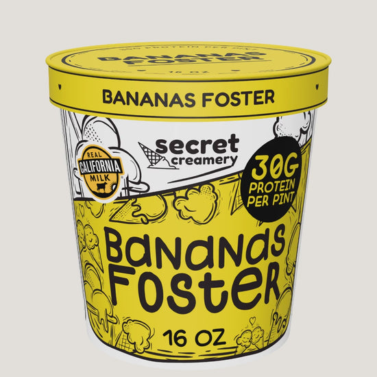 Secret Creamery Bananas Foster High Protein pint — 360° view