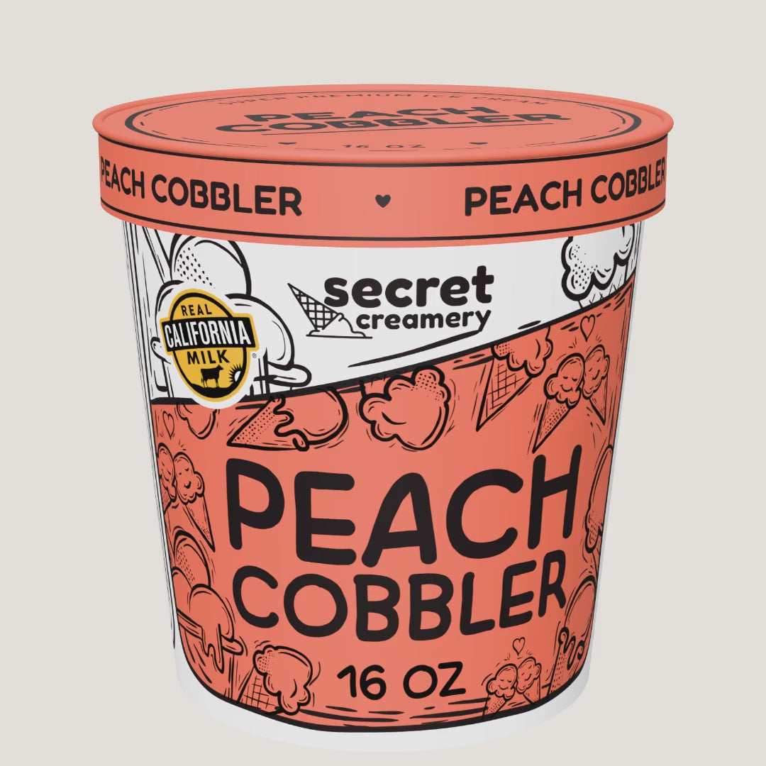 Secret Creamery Peach Cobbler pint — 360° view